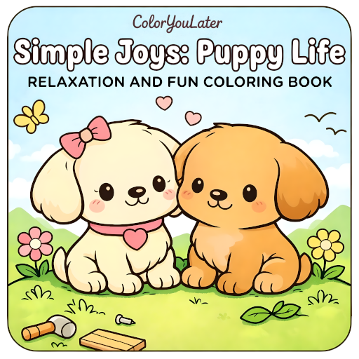 Puppy Moments: Play & Cuddle Coloring Book Cover